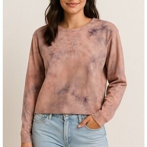 Cozy Rozy Tie‎ Dye Top Women LARGE Girly Cute Comfy Pink Purple Long Sleeve